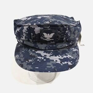 US Navy Utility Cap 8 Point Hat 7-5/8 Digital Camo Uniform Working Embroidered